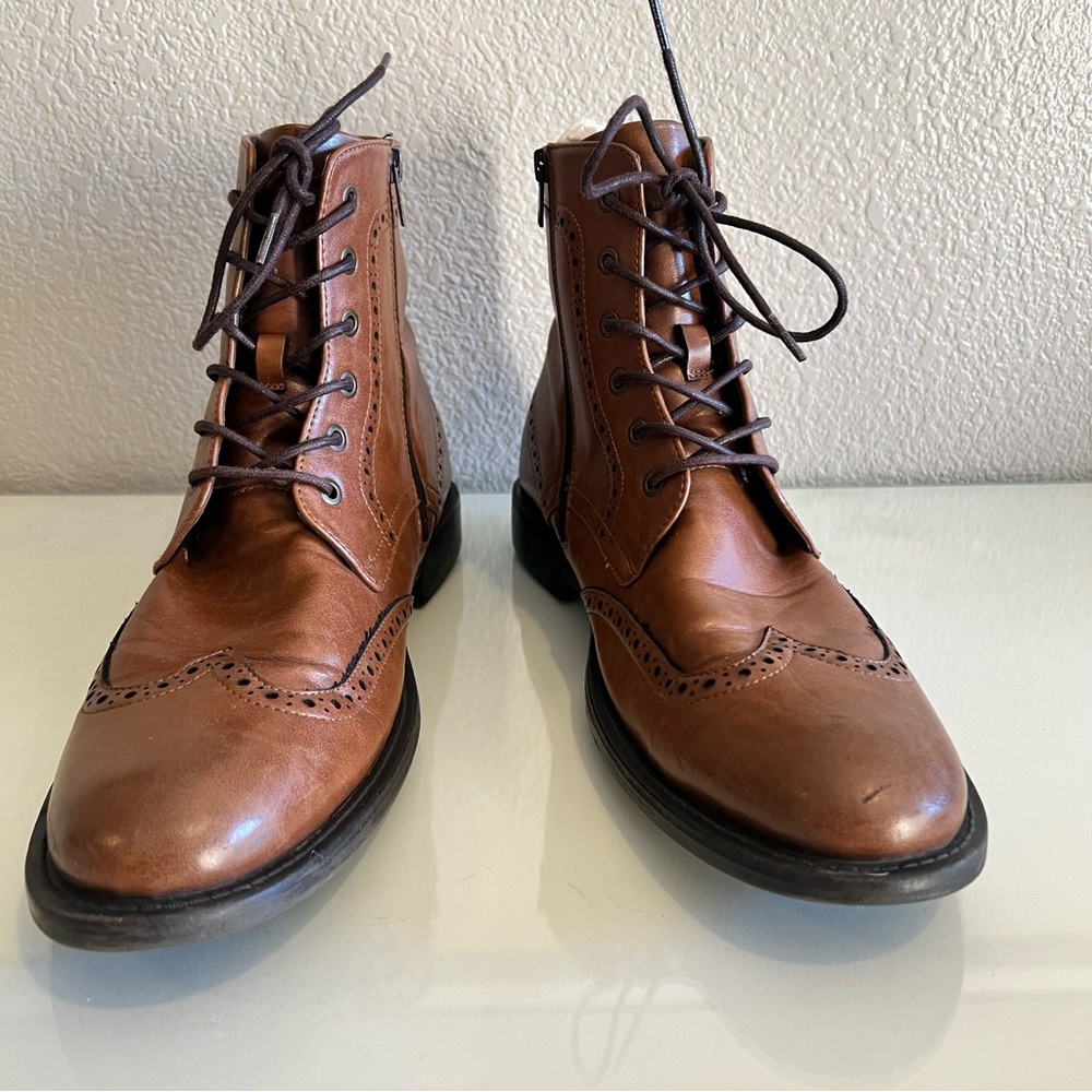 Unlisted by Kenneth Cole Men's Size 12 Brown Lace Up  Zip Boots